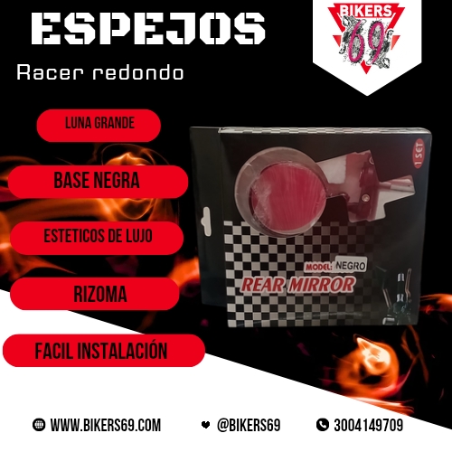 ESPEJOS RACER REDONDO